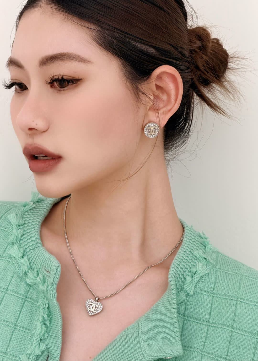 Chanel CC Heart Pendant Necklace
