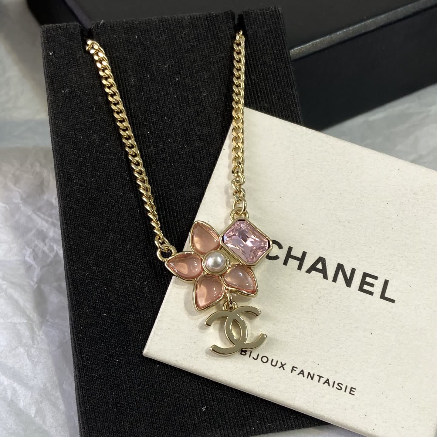 Chanel Pink Flower Necklace
