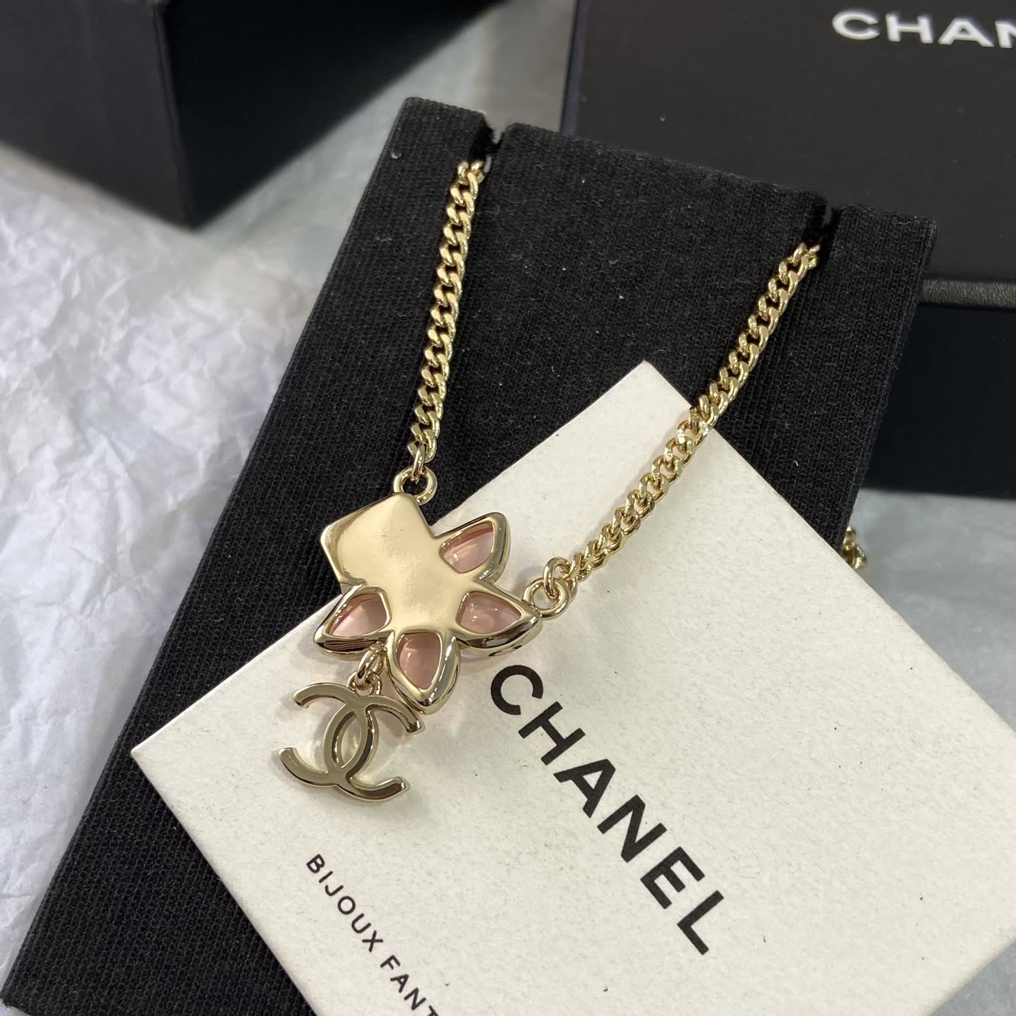 Chanel Pink Flower Necklace