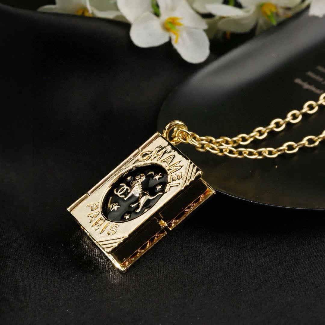 Chanel Paris Book Locket Necklace