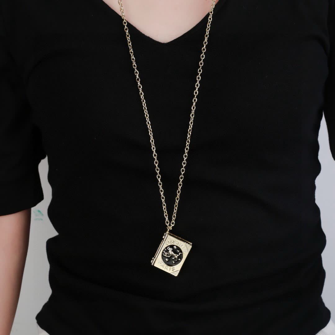 Chanel Paris Book Locket Necklace