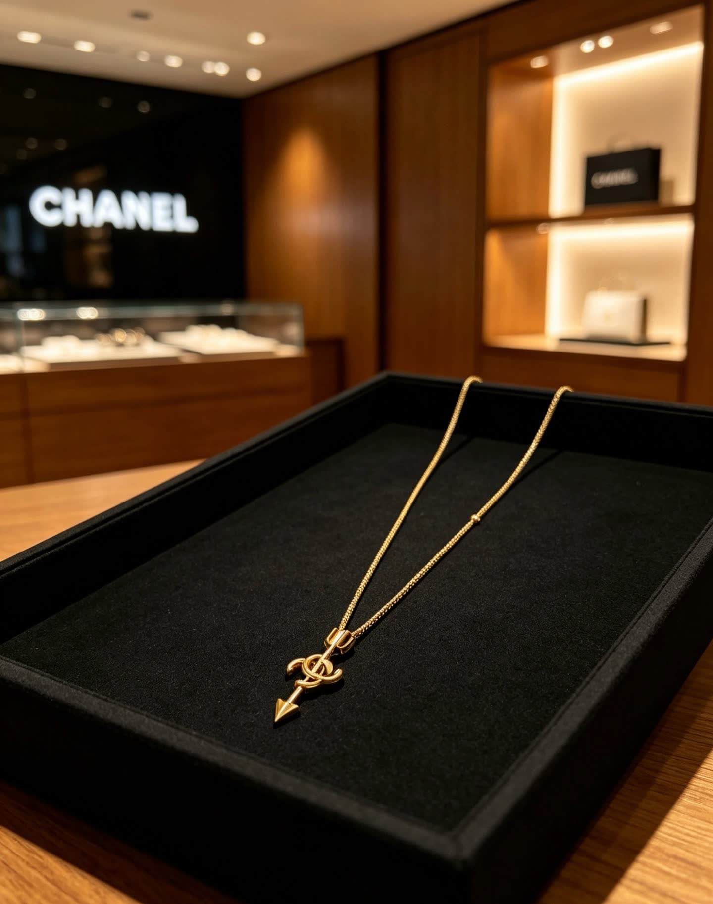 Chanel CC Arrow Pendant Necklace