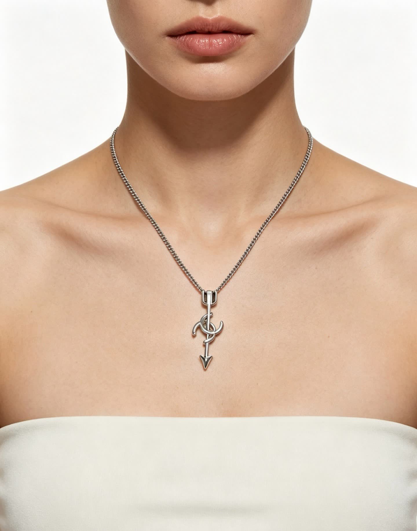 Chanel CC Arrow Pendant Necklace