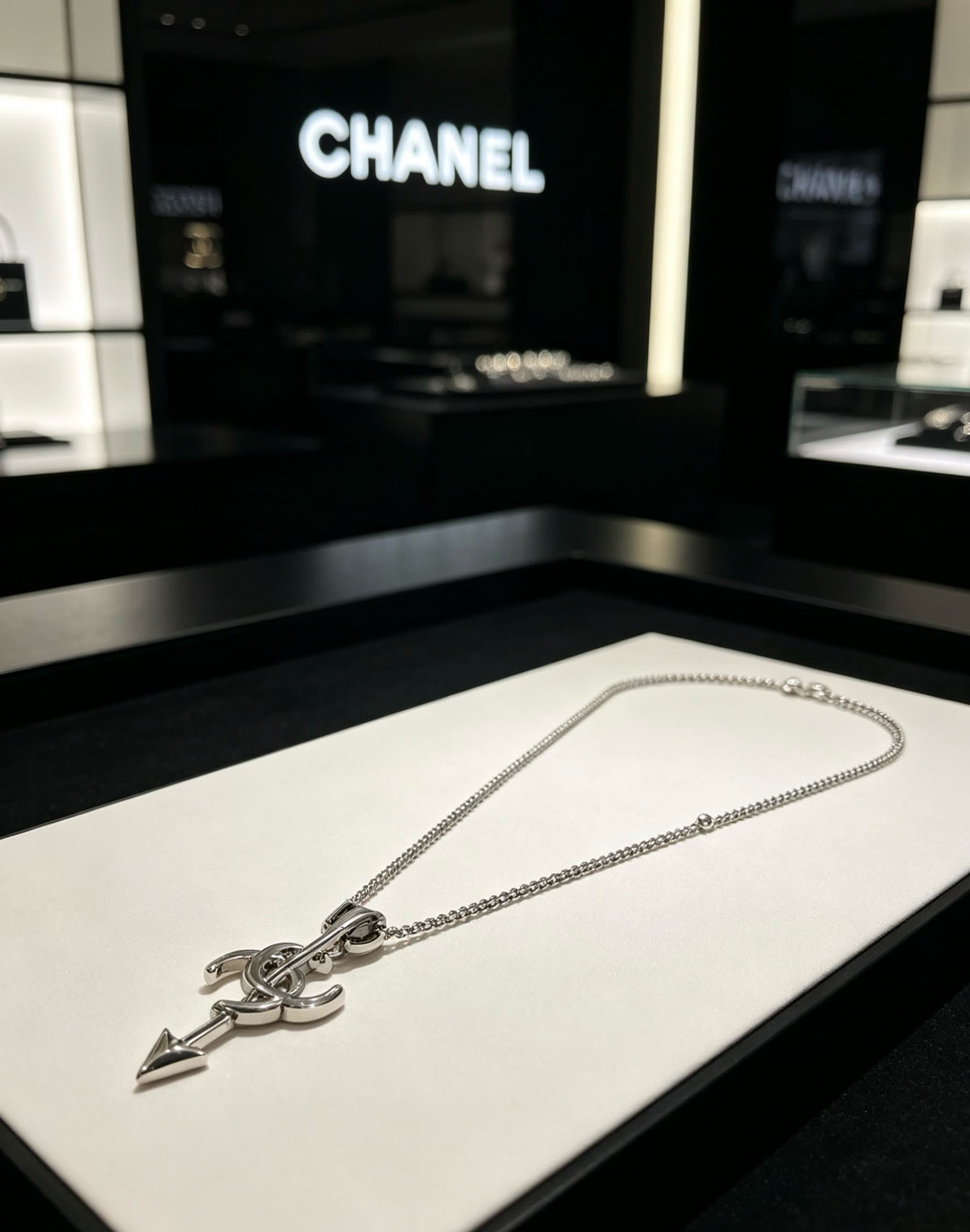Chanel CC Arrow Pendant Necklace