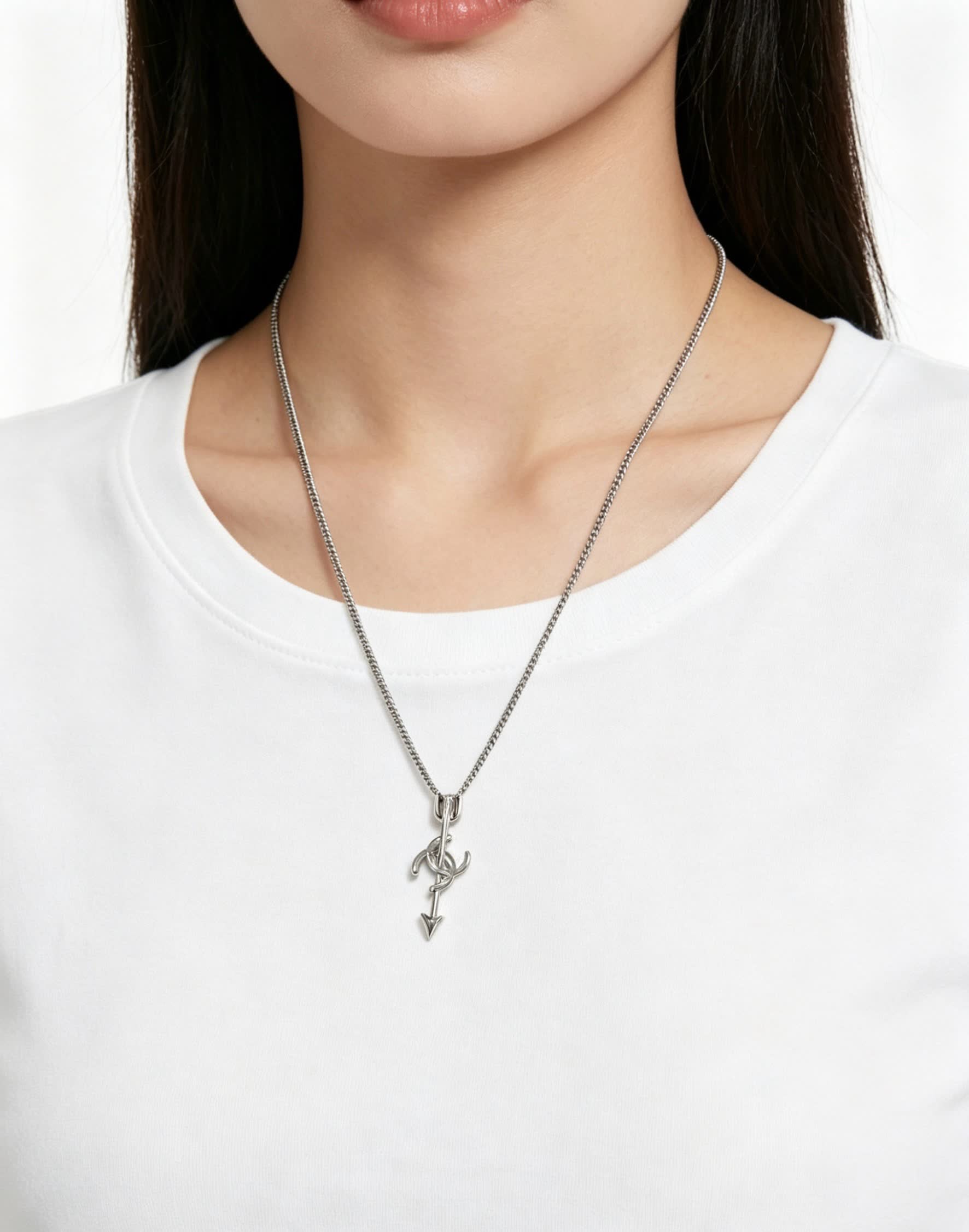 Chanel CC Arrow Pendant Necklace