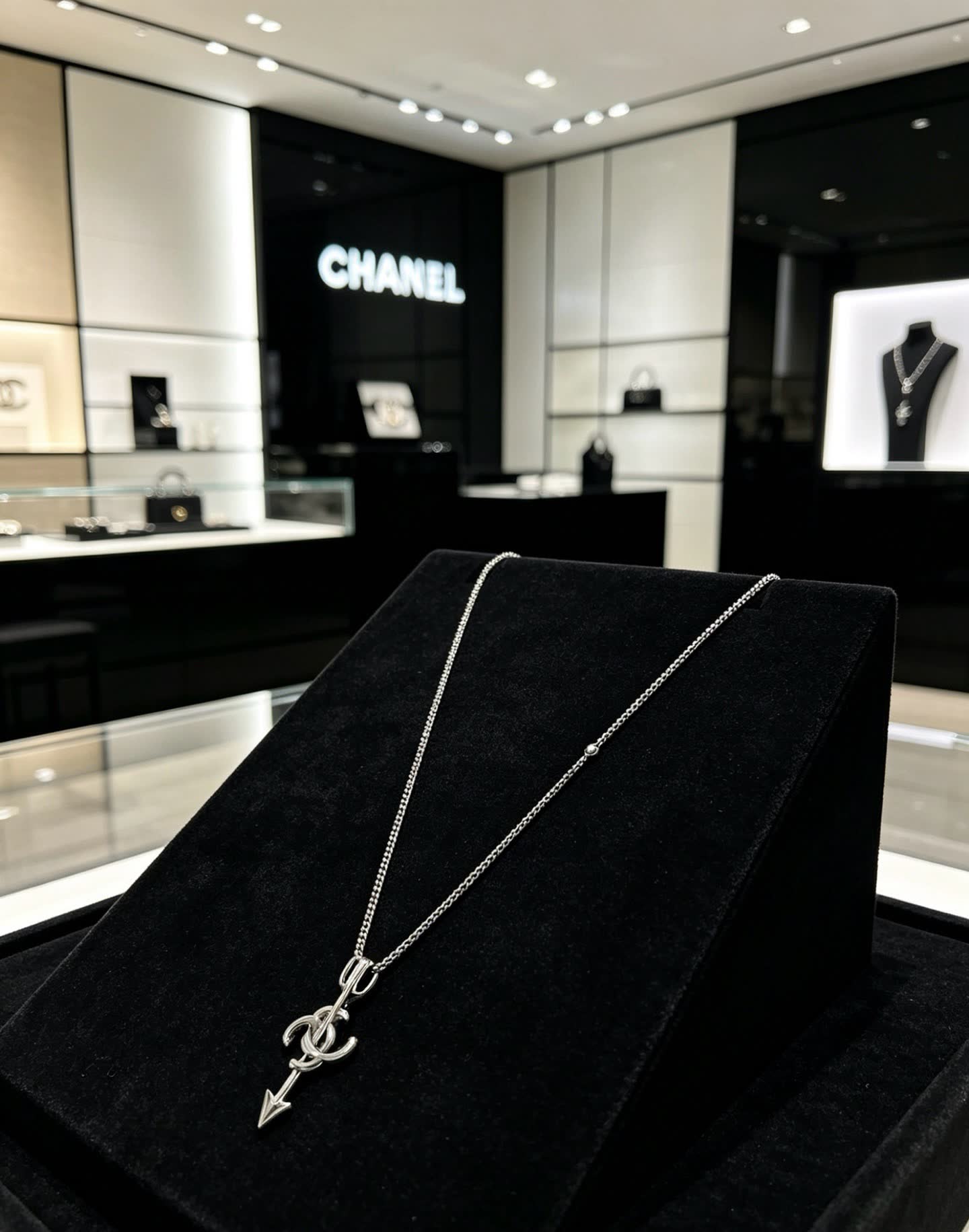 Chanel CC Arrow Pendant Necklace