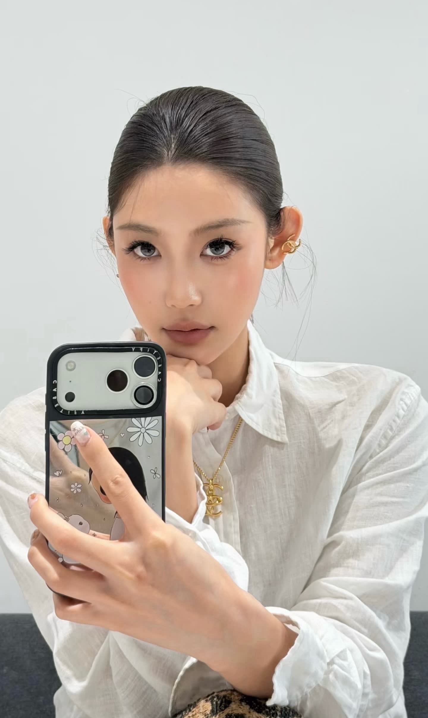 Chanel CC Logo Gold Tone Necklace