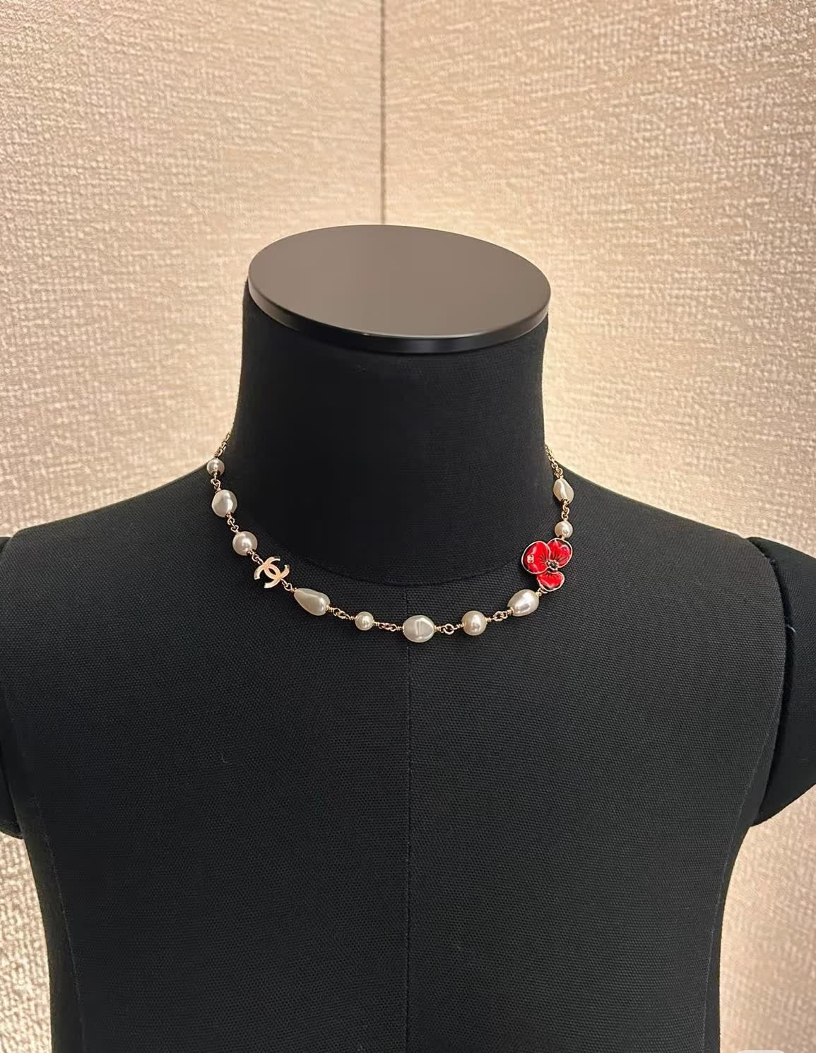 Chanel Pearl and Flower Necklace