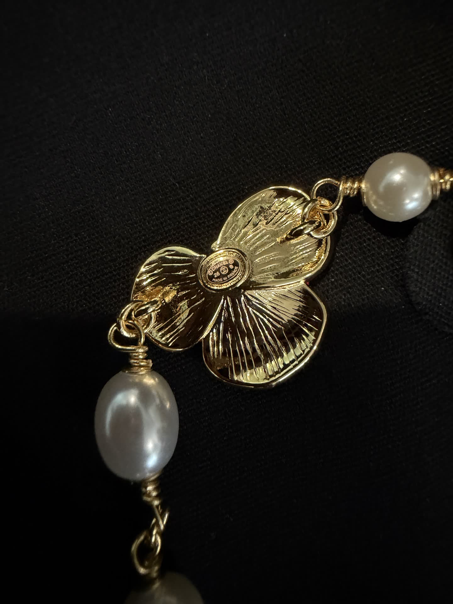 Chanel Pearl and Flower Necklace