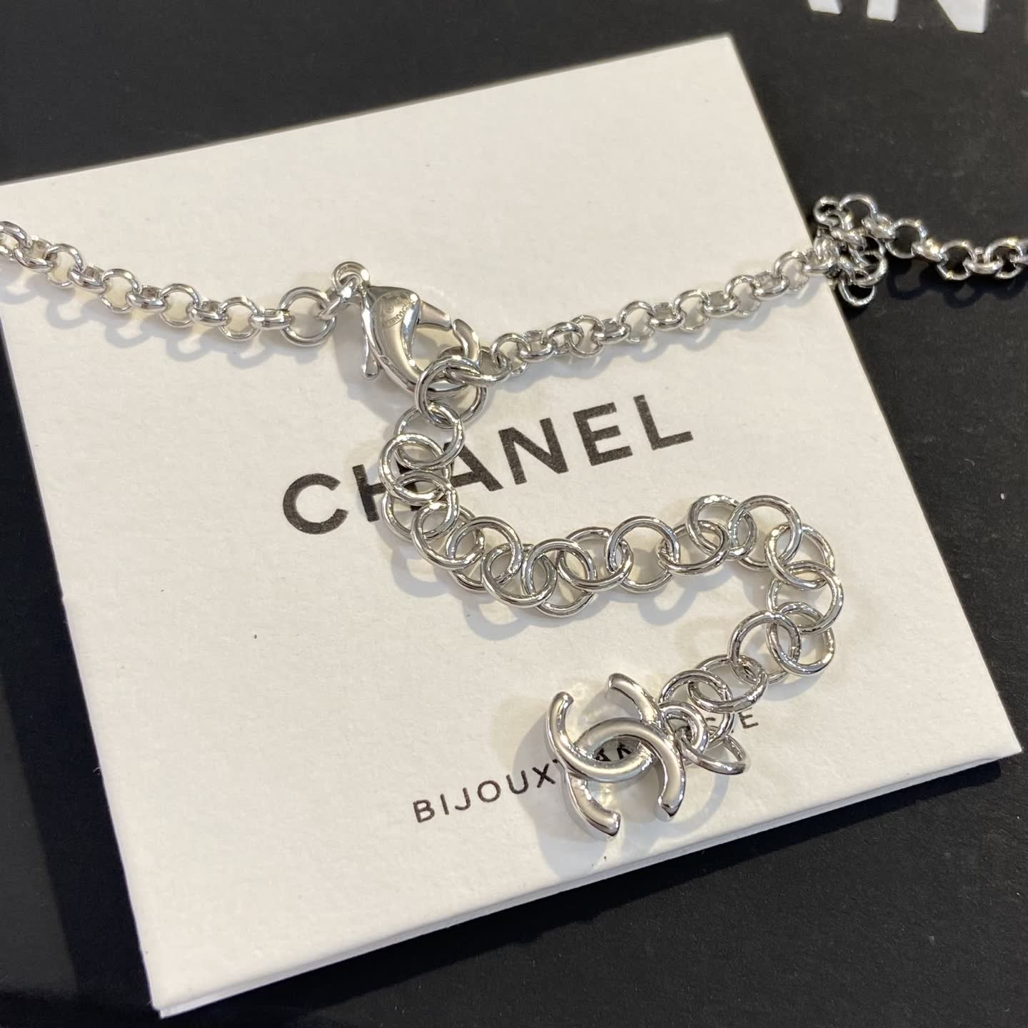 Chanel Pearl and Metal Link Necklace