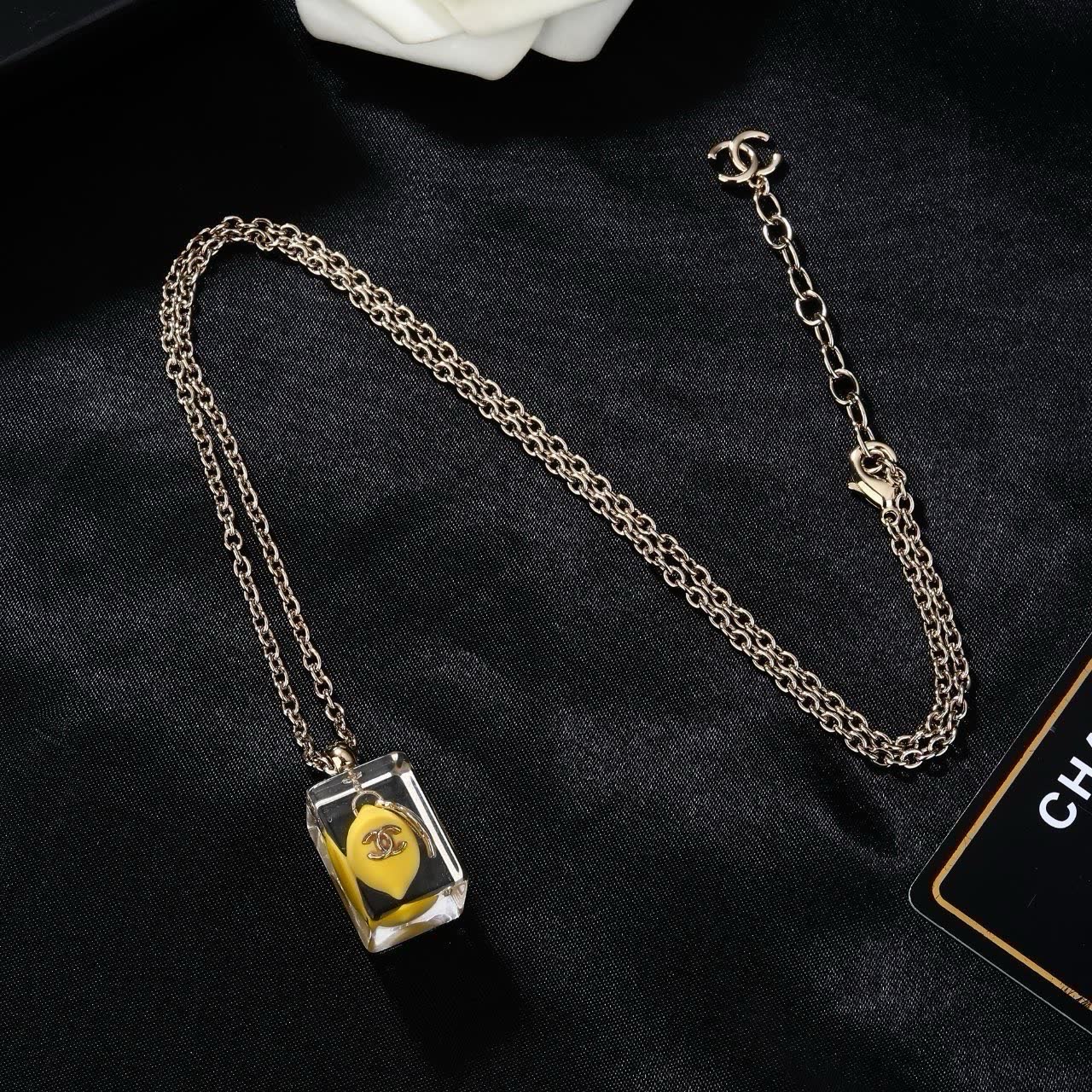 Chanel Yellow Crystal Necklace