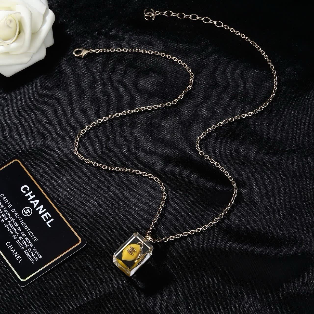 Chanel Yellow Crystal Necklace