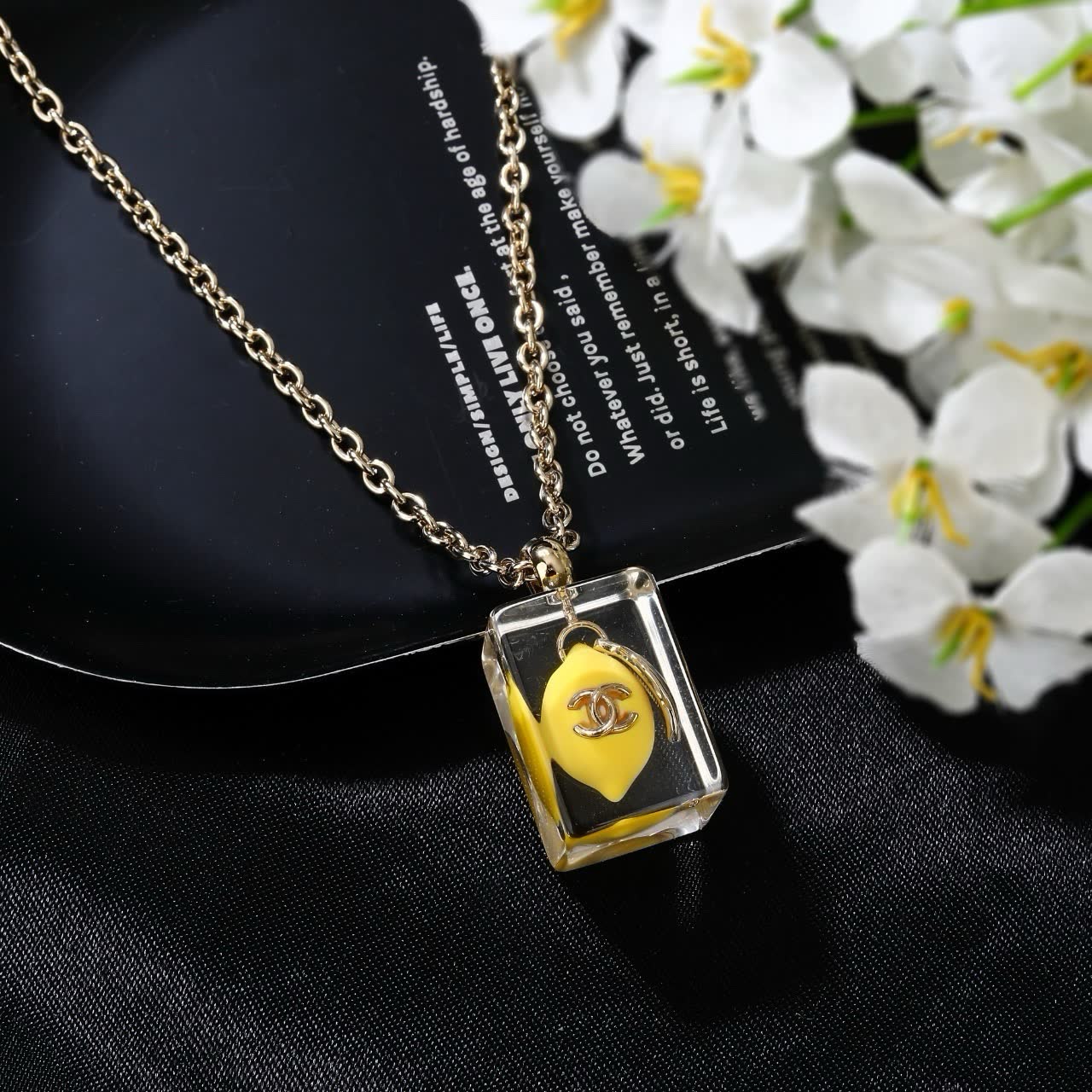 Chanel Yellow Crystal Necklace