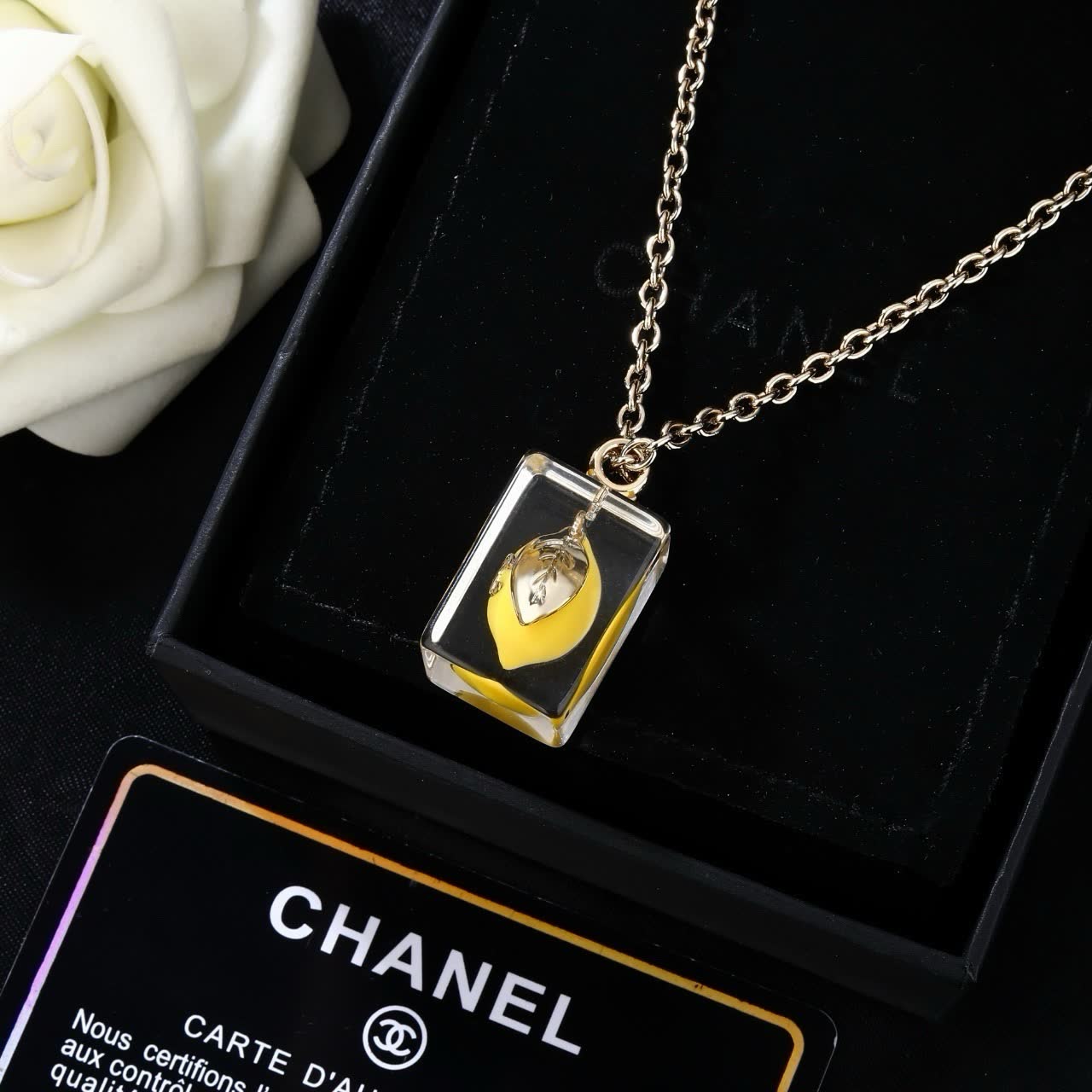 Chanel Yellow Crystal Necklace