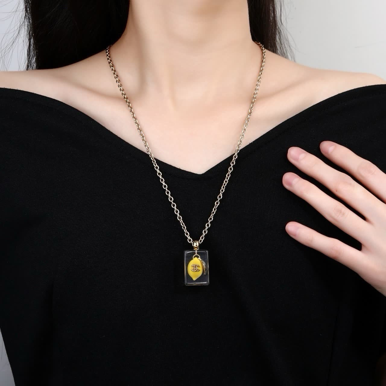 Chanel Yellow Crystal Necklace