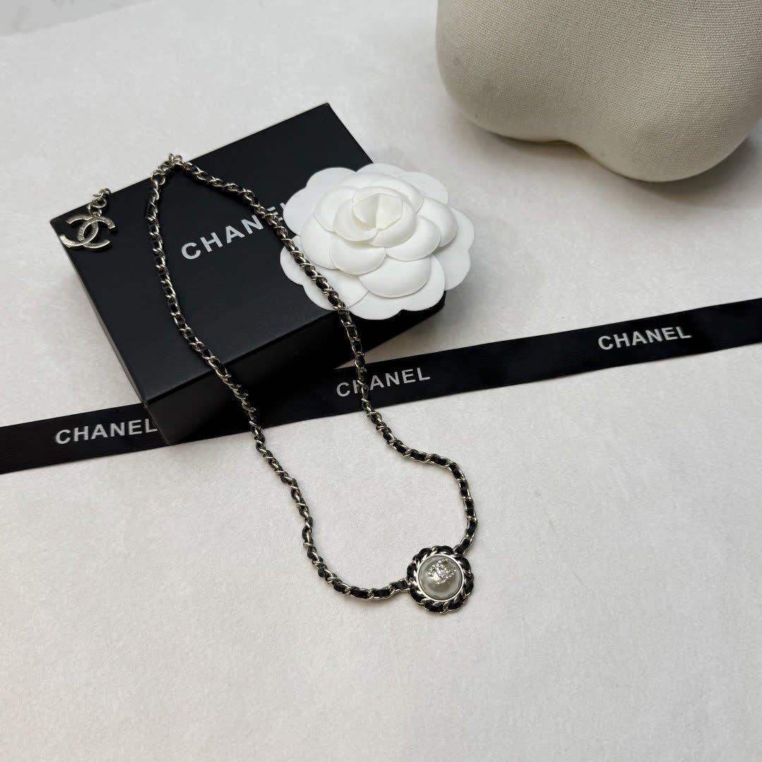 Chanel Pearl and Chain Necklace