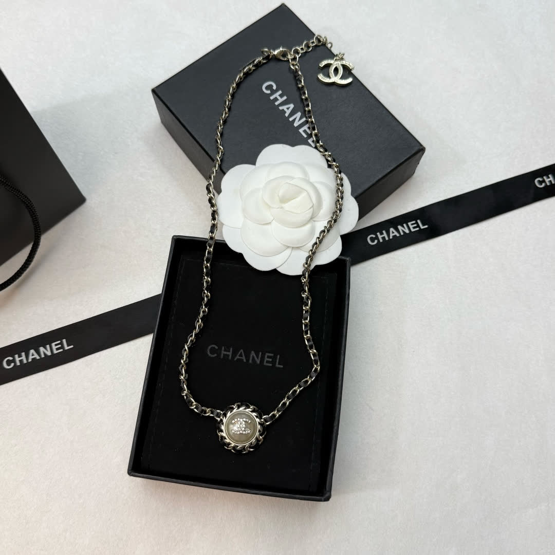 Chanel Pearl and Chain Necklace