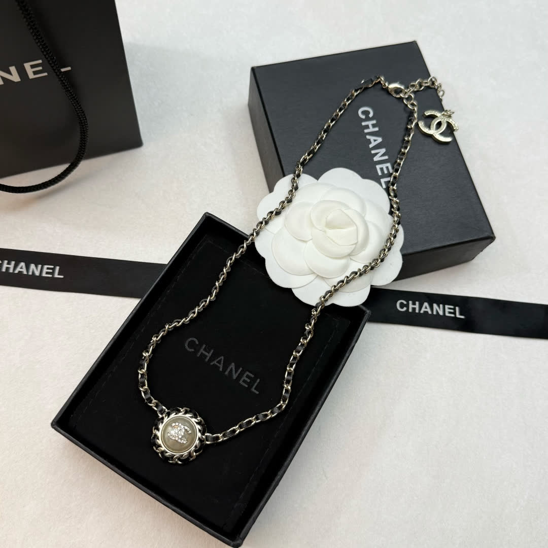 Chanel Pearl and Chain Necklace