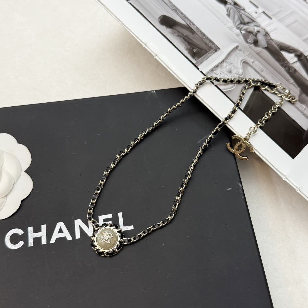 Chanel Pearl and Chain Necklace