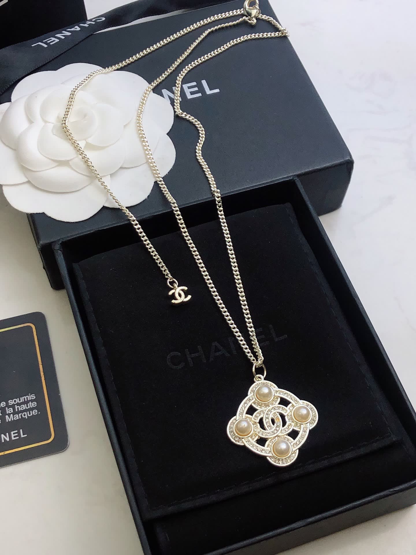 Chanel Pearl and Crystal Necklace