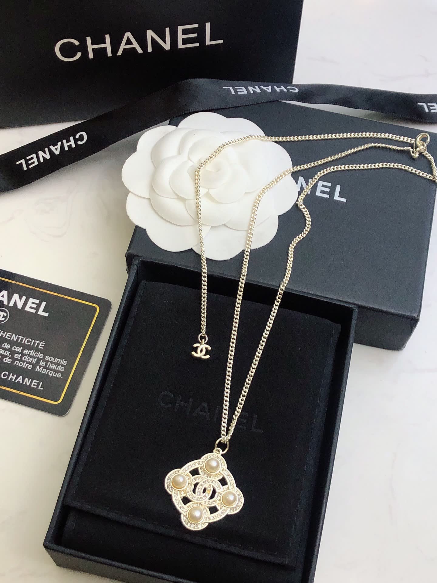 Chanel Pearl and Crystal Necklace