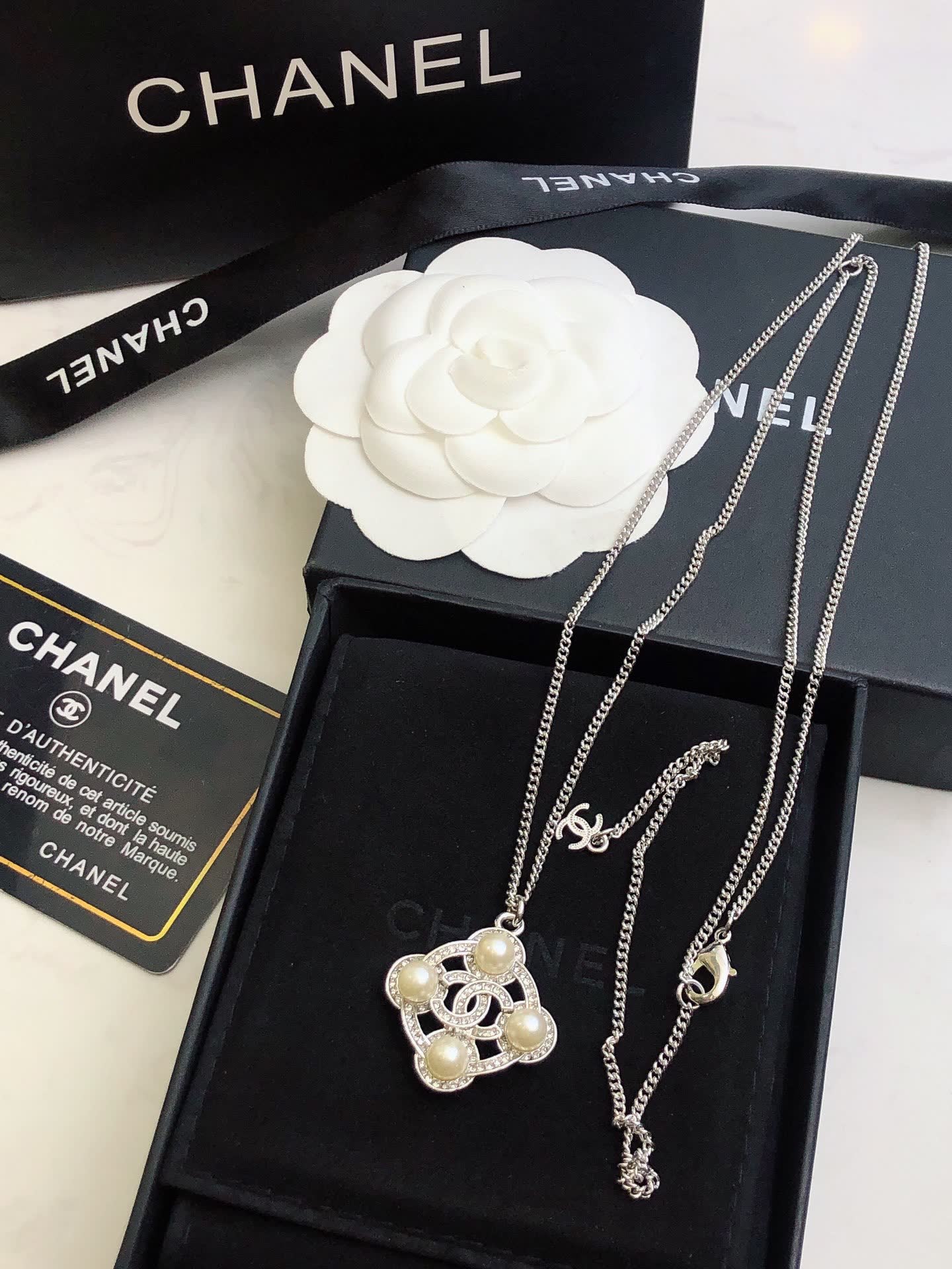 Chanel Pearl and Crystal Necklace