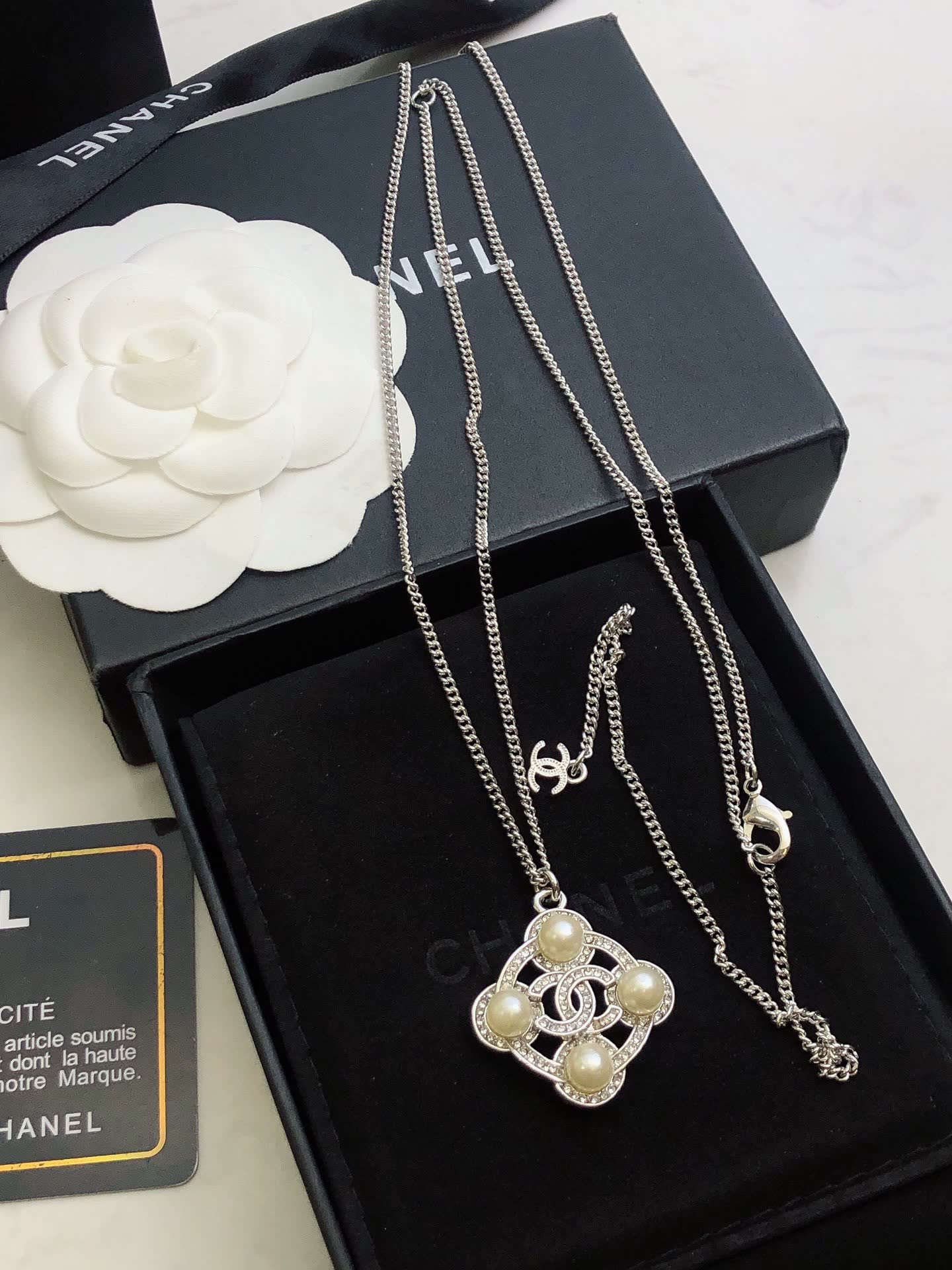 Chanel Pearl and Crystal Necklace