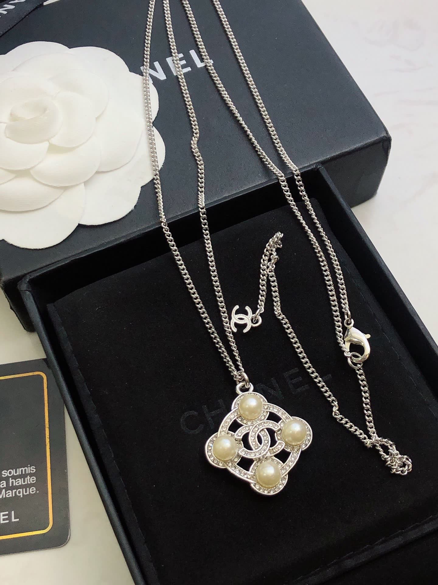 Chanel Pearl and Crystal Necklace