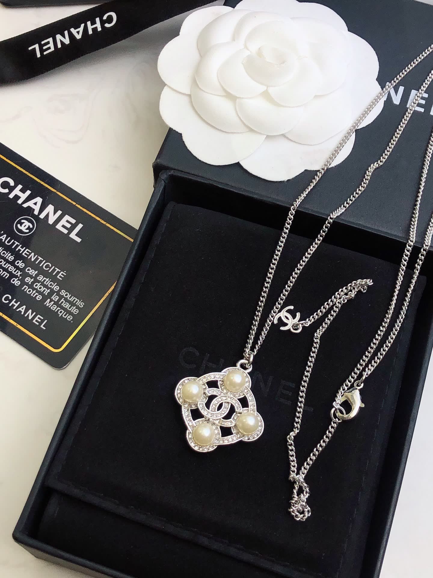 Chanel Pearl and Crystal Necklace