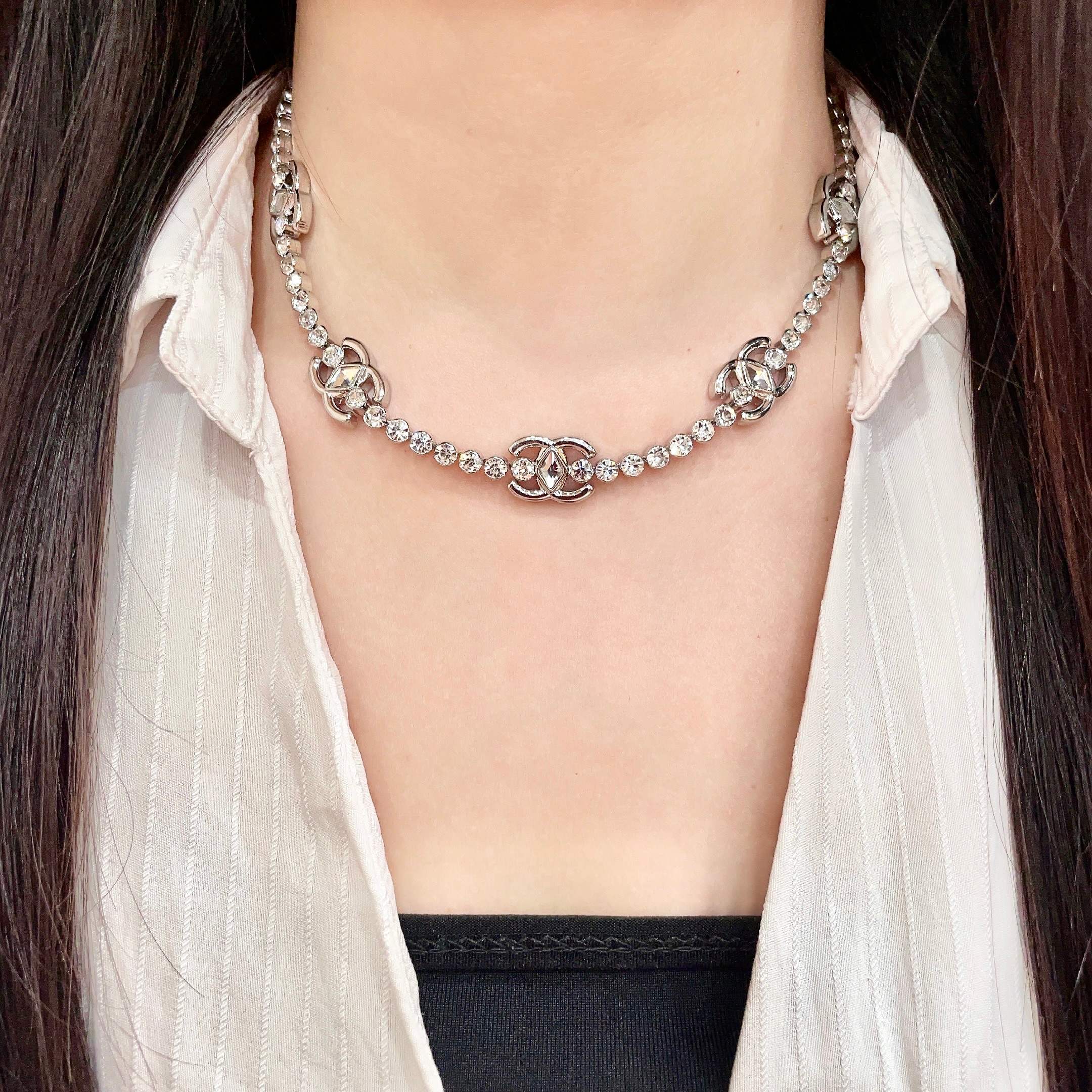 Chanel CC Logo Diamond Necklace