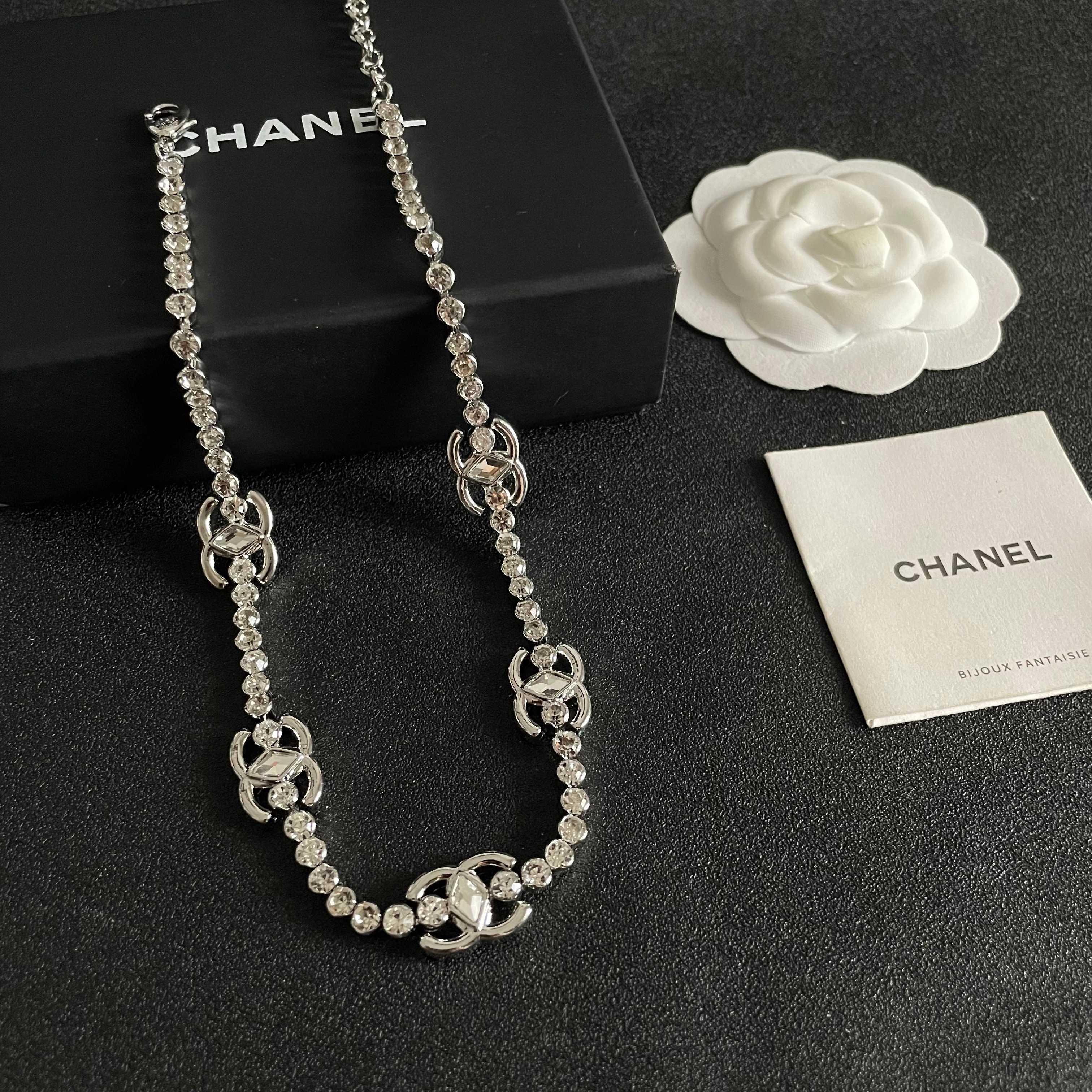 Chanel CC Logo Diamond Necklace