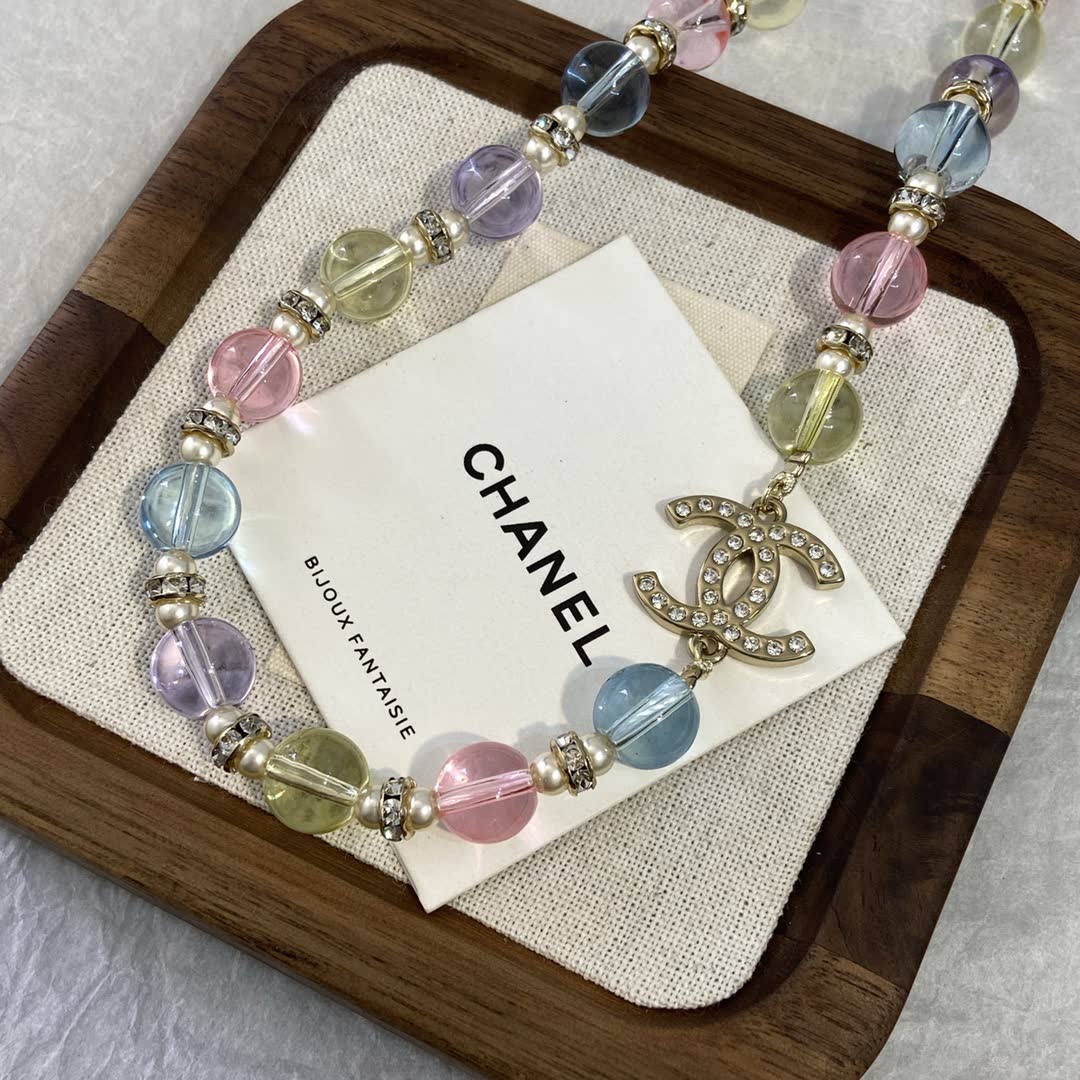 Chanel Multicolored Beaded Necklace