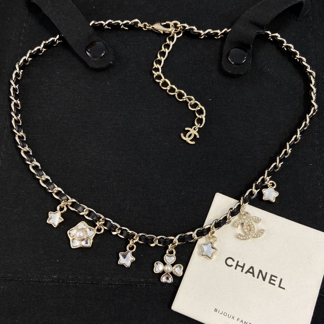 Chanel CC Logo Charm Necklace Chanel CC Logo Charm Necklace
