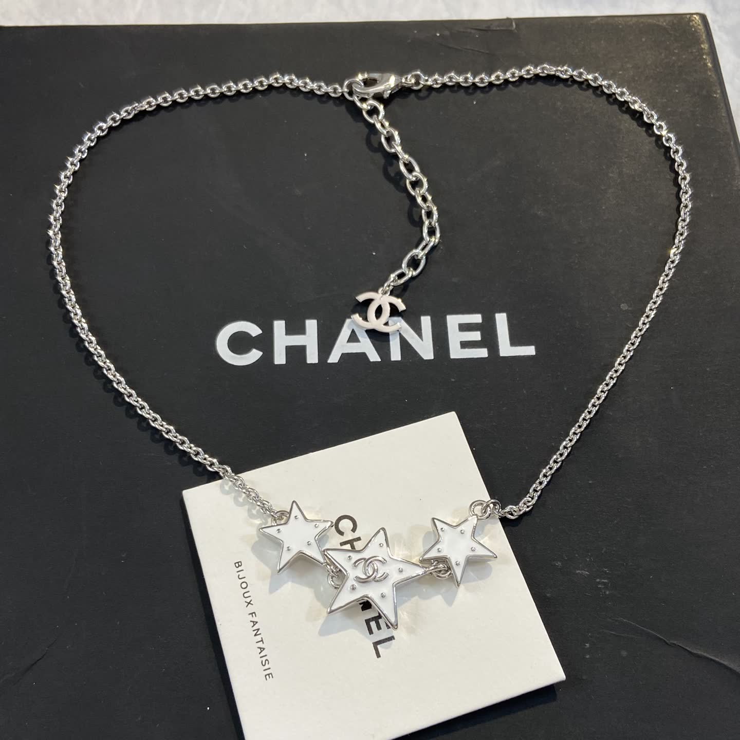Chanel Silver Star Charm Necklace