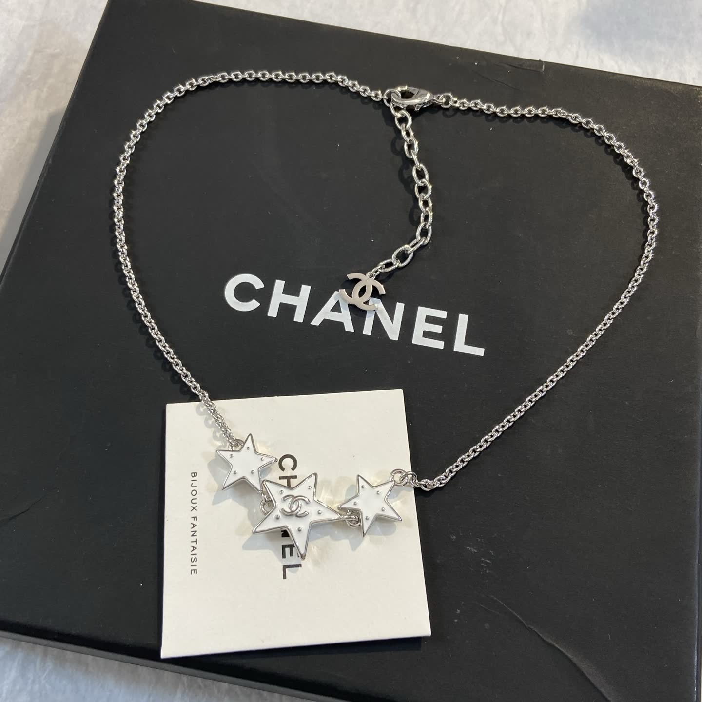 Chanel Silver Star Charm Necklace