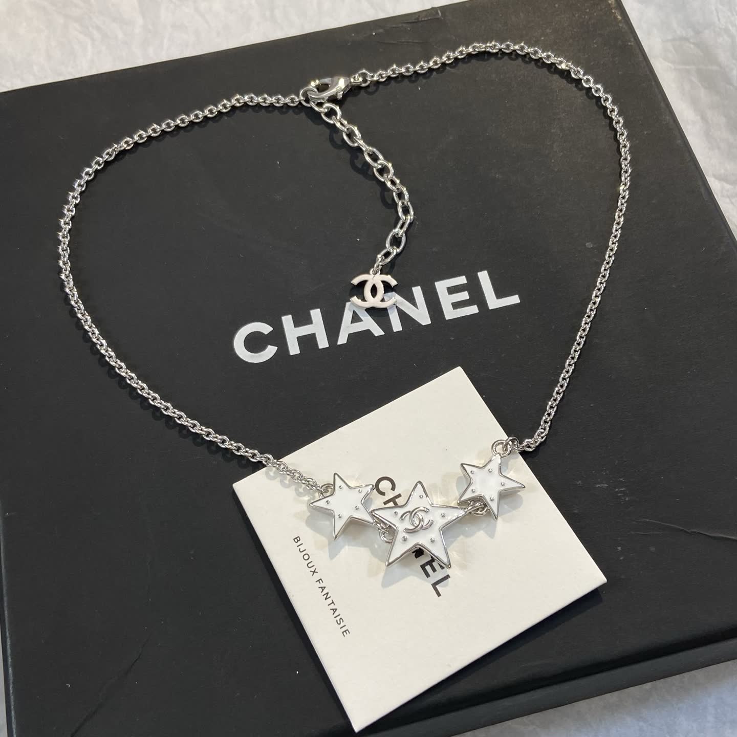 Chanel Silver Star Charm Necklace