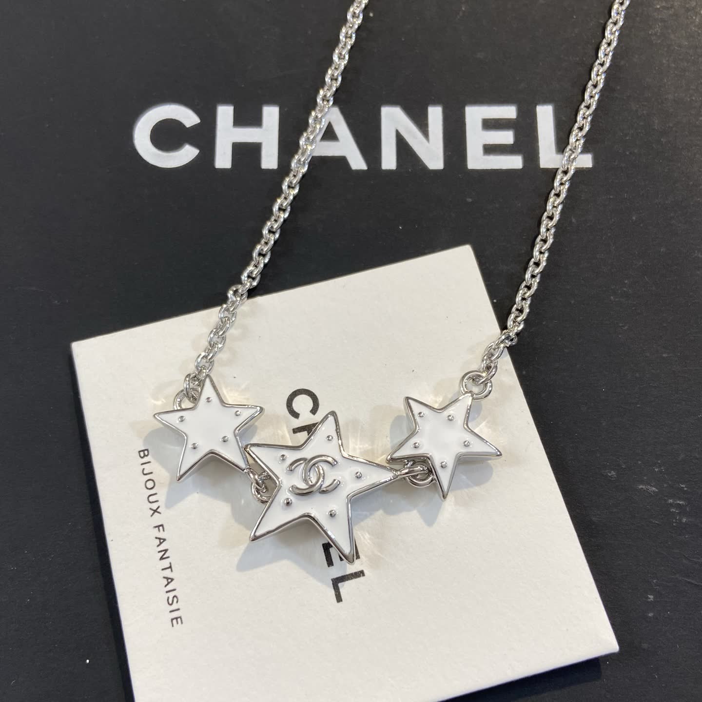 Chanel Silver Star Charm Necklace