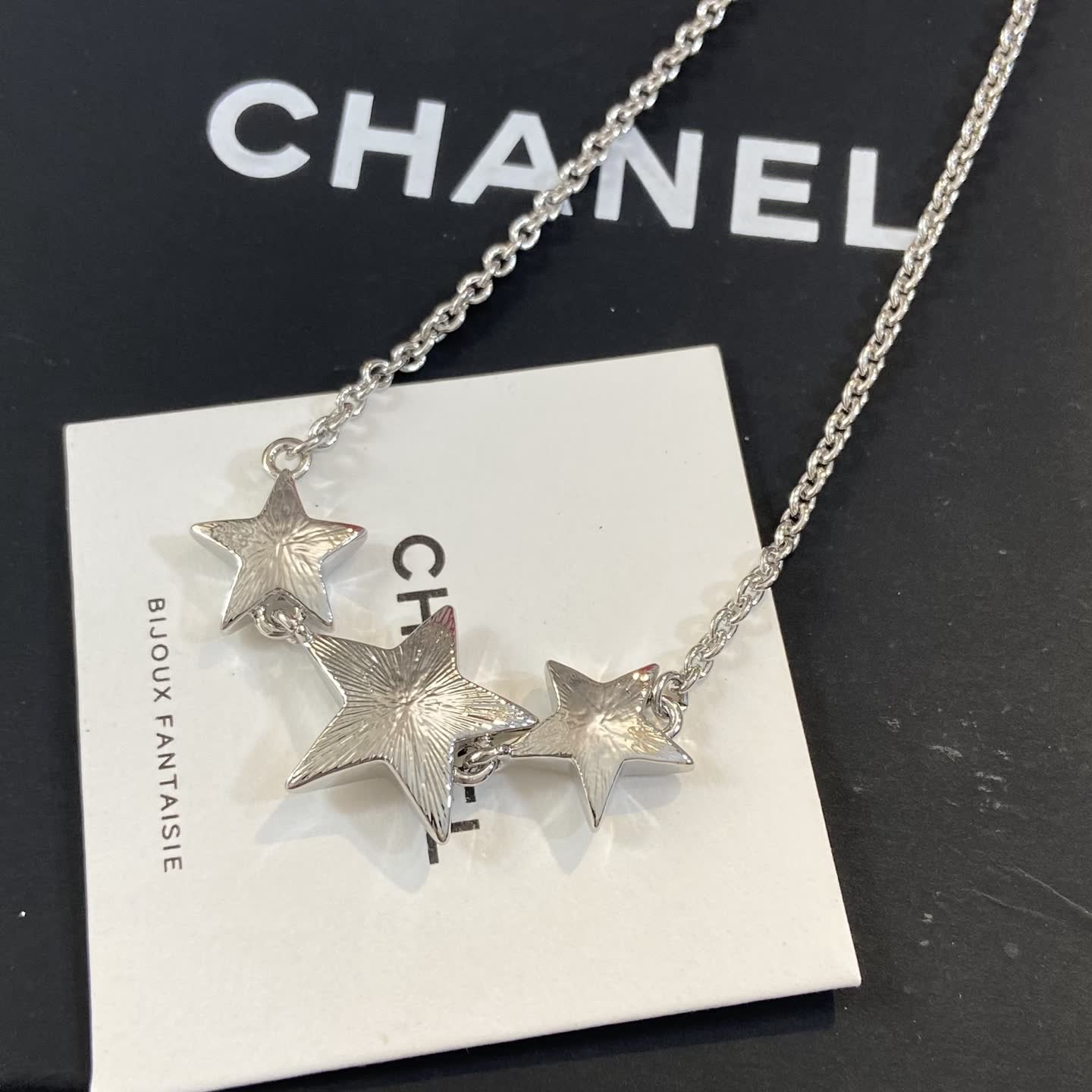 Chanel Silver Star Charm Necklace