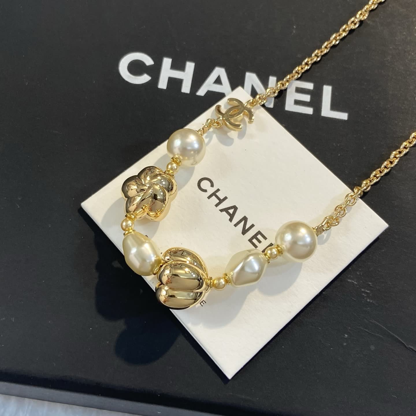 Chanel Pearl and Flower Necklace