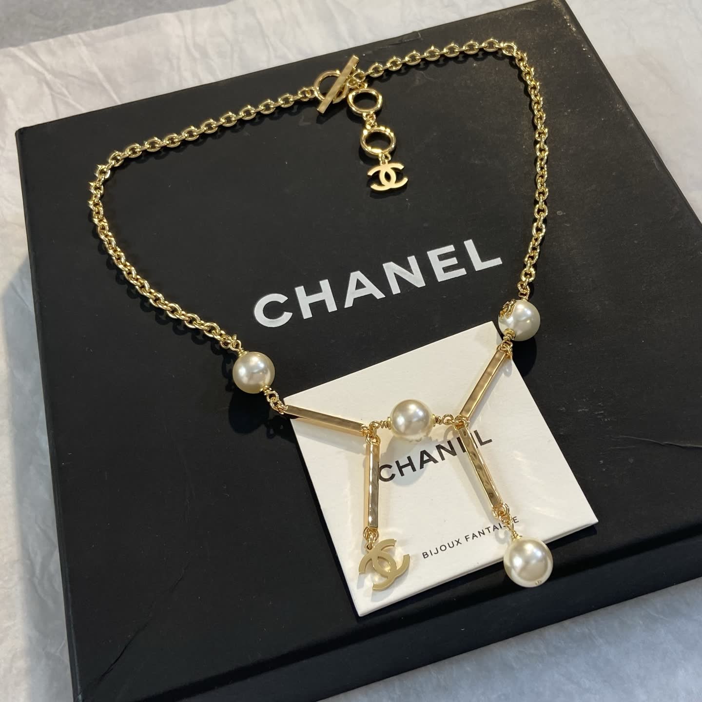Chanel Pearl and Gold Necklace