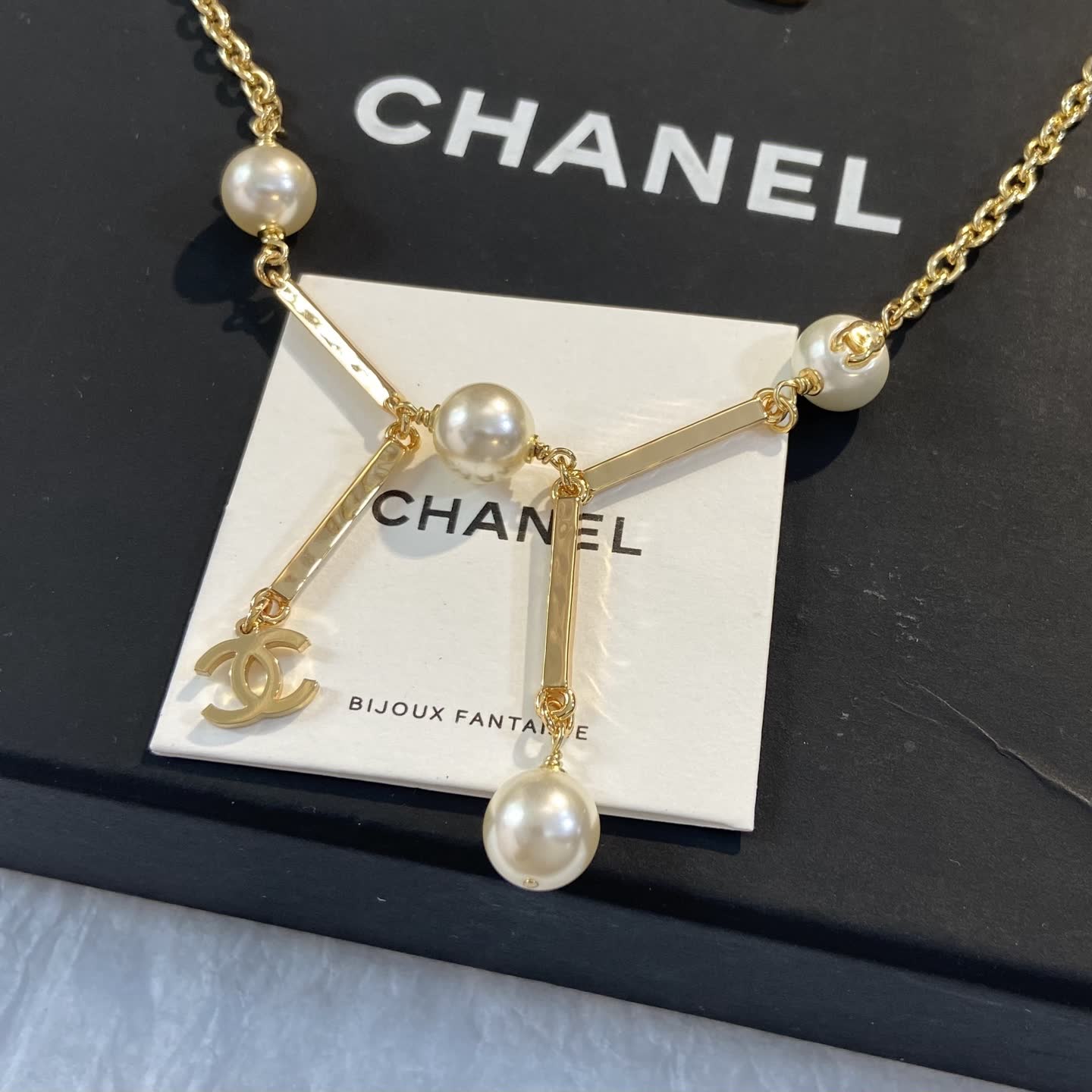 Chanel Pearl and Gold Necklace