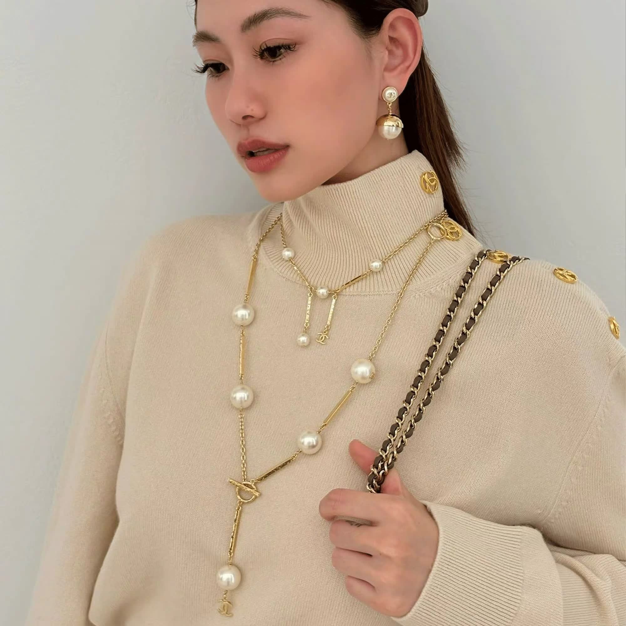 Chanel Pearl and Gold Necklace