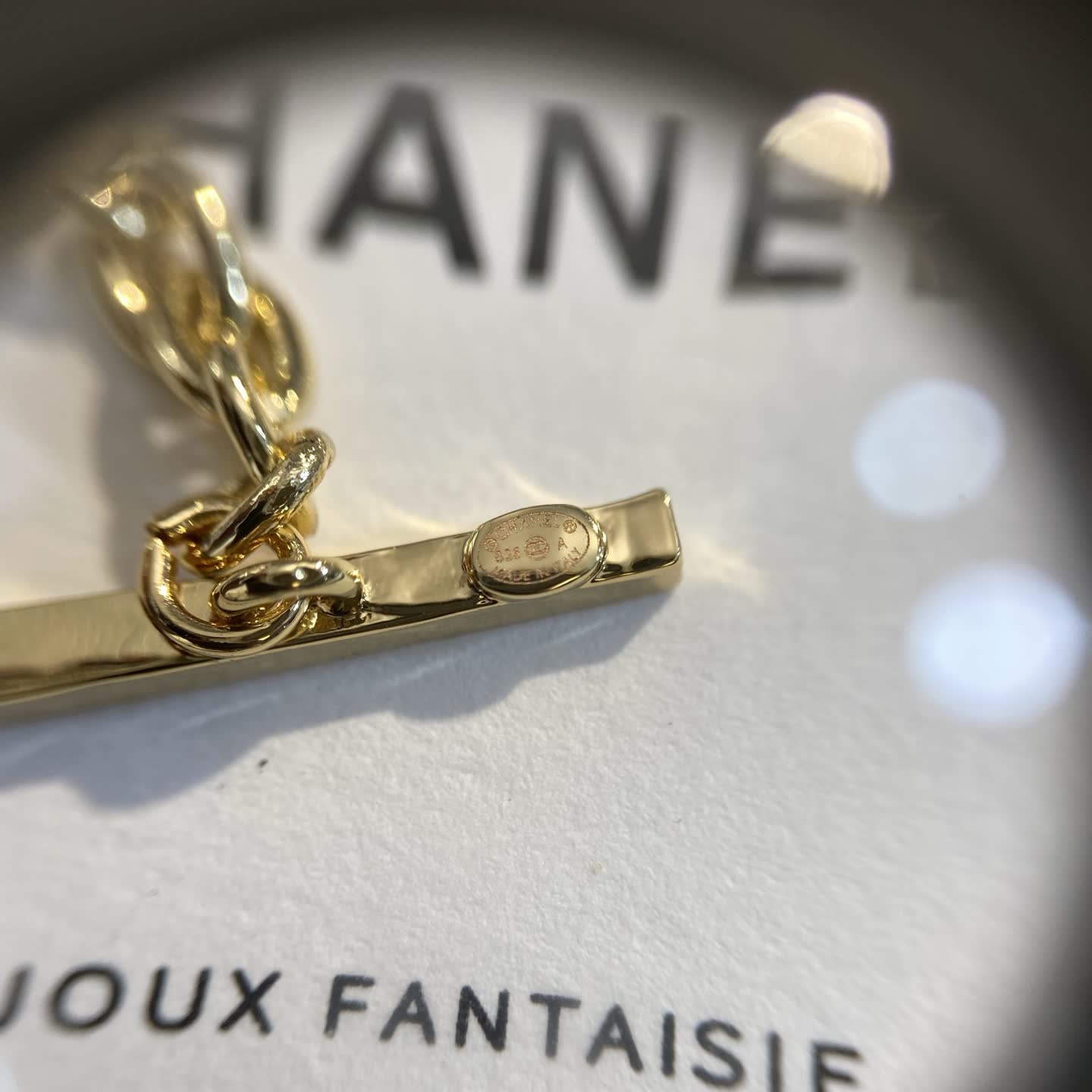 Chanel Gold Tone Pearl Necklace