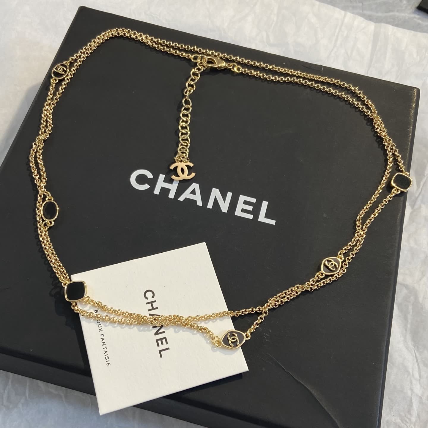 Chanel CC Logo Gold Tone Necklace