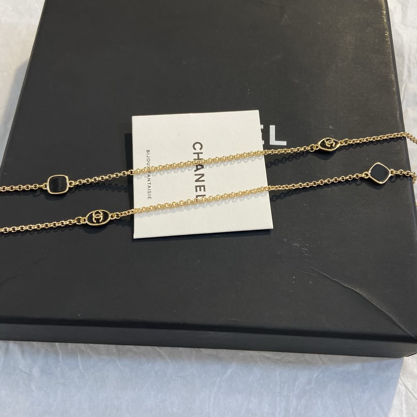 Chanel CC Logo Gold Tone Necklace