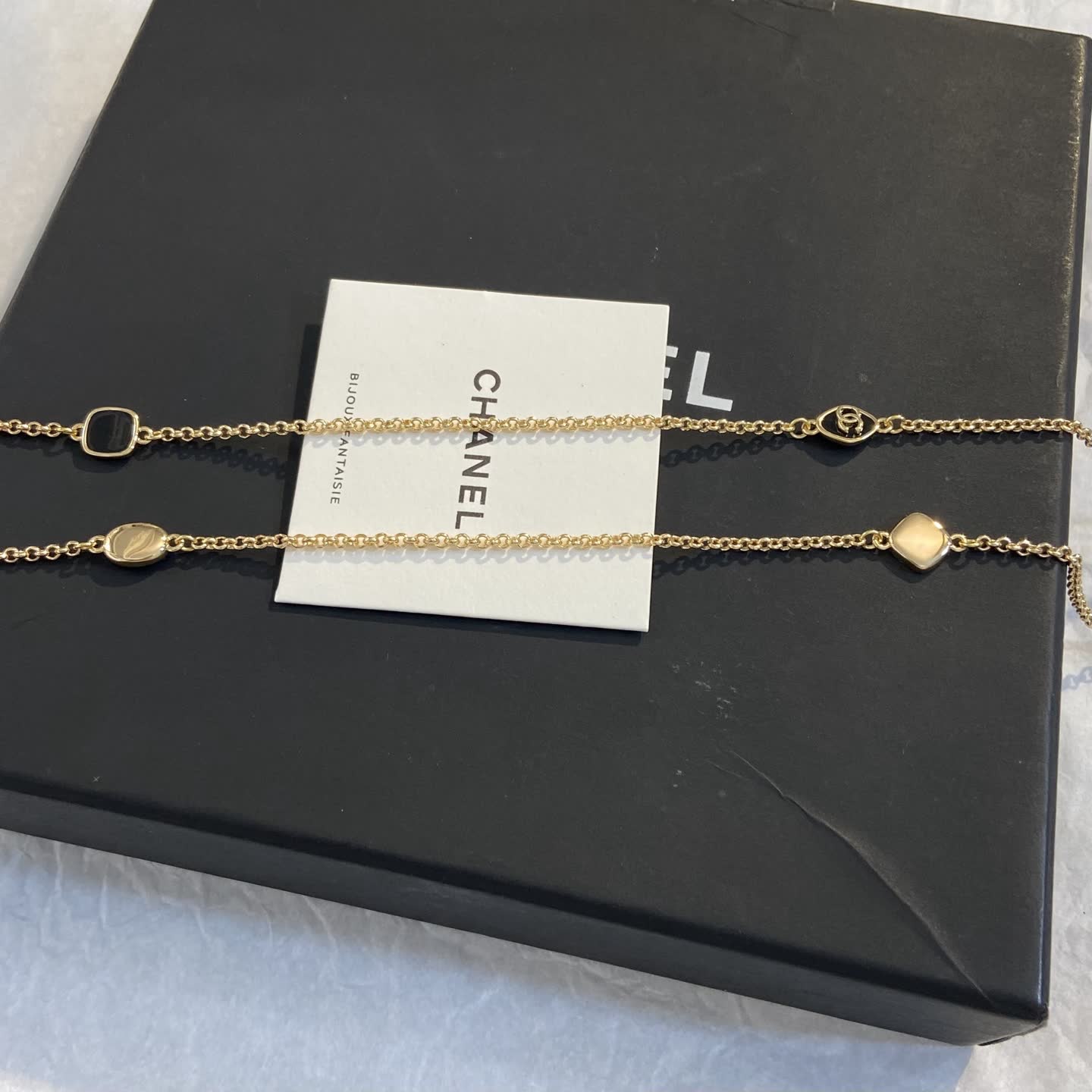 Chanel CC Logo Gold Tone Necklace