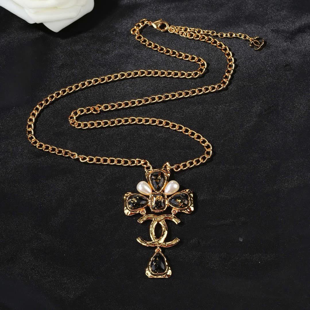 Chanel CC Cross Pendant Necklace