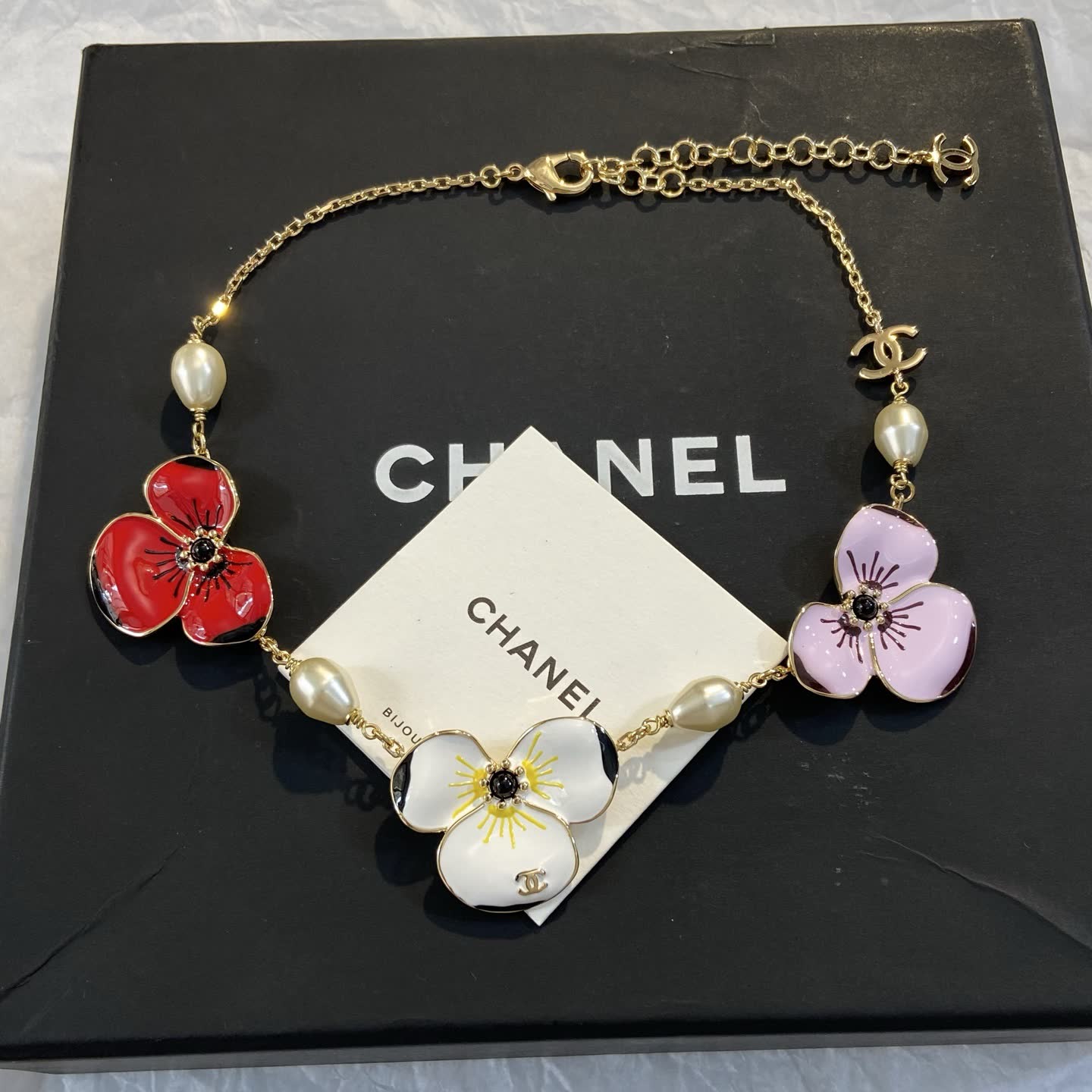 Chanel Enamel Flower Necklace