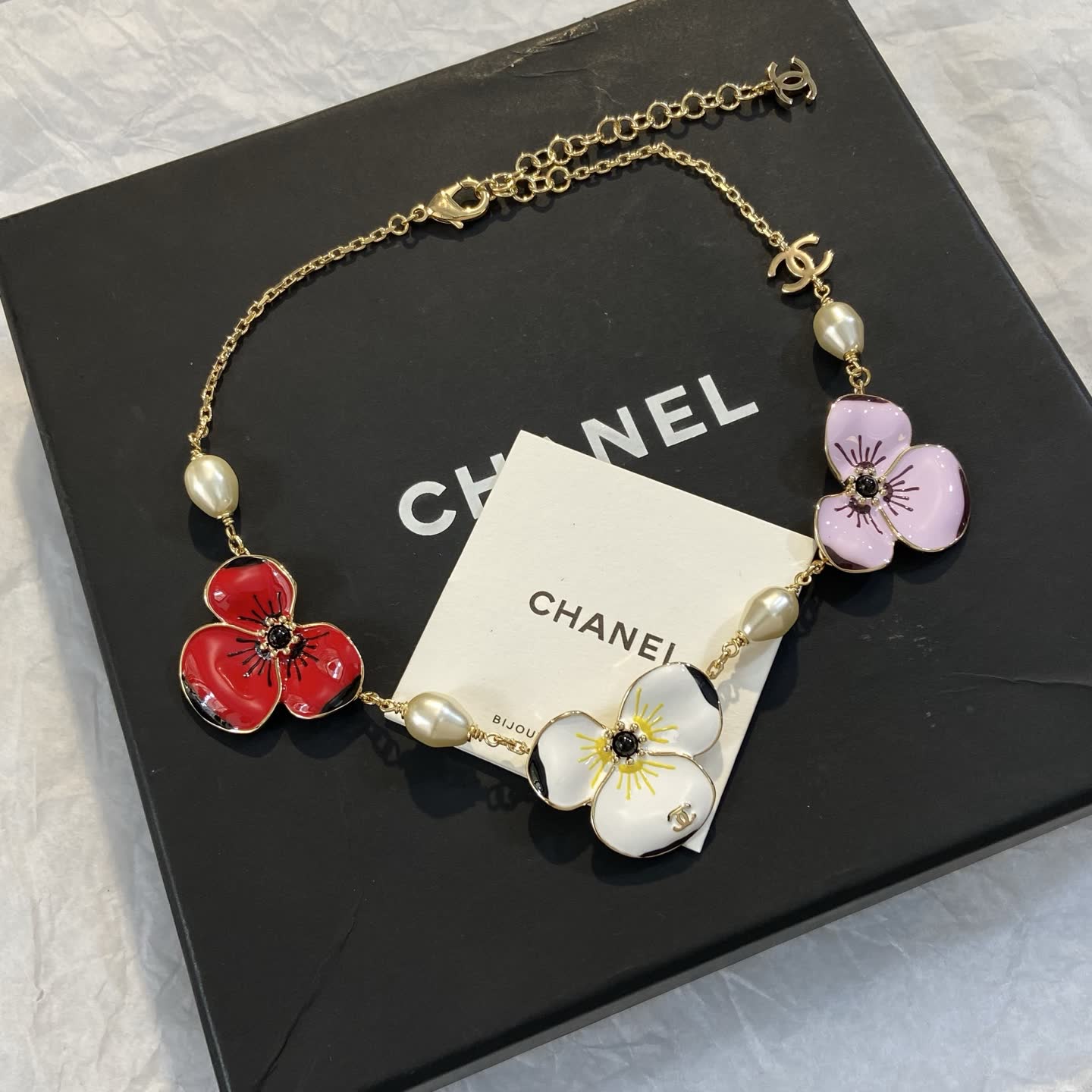 Chanel Enamel Flower Necklace