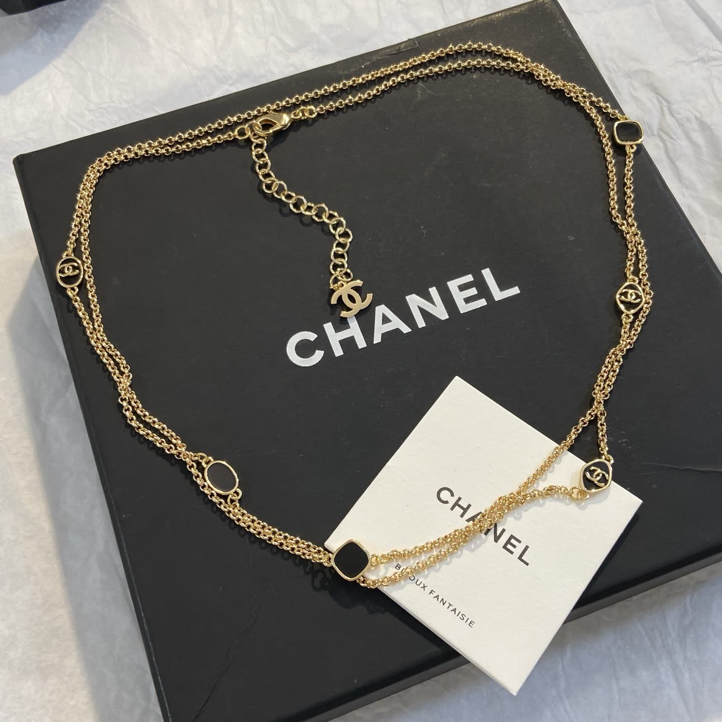Chanel CC Logo Gold Tone Necklace